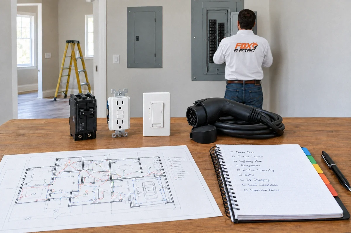Illustration of electrical equipment and project planning