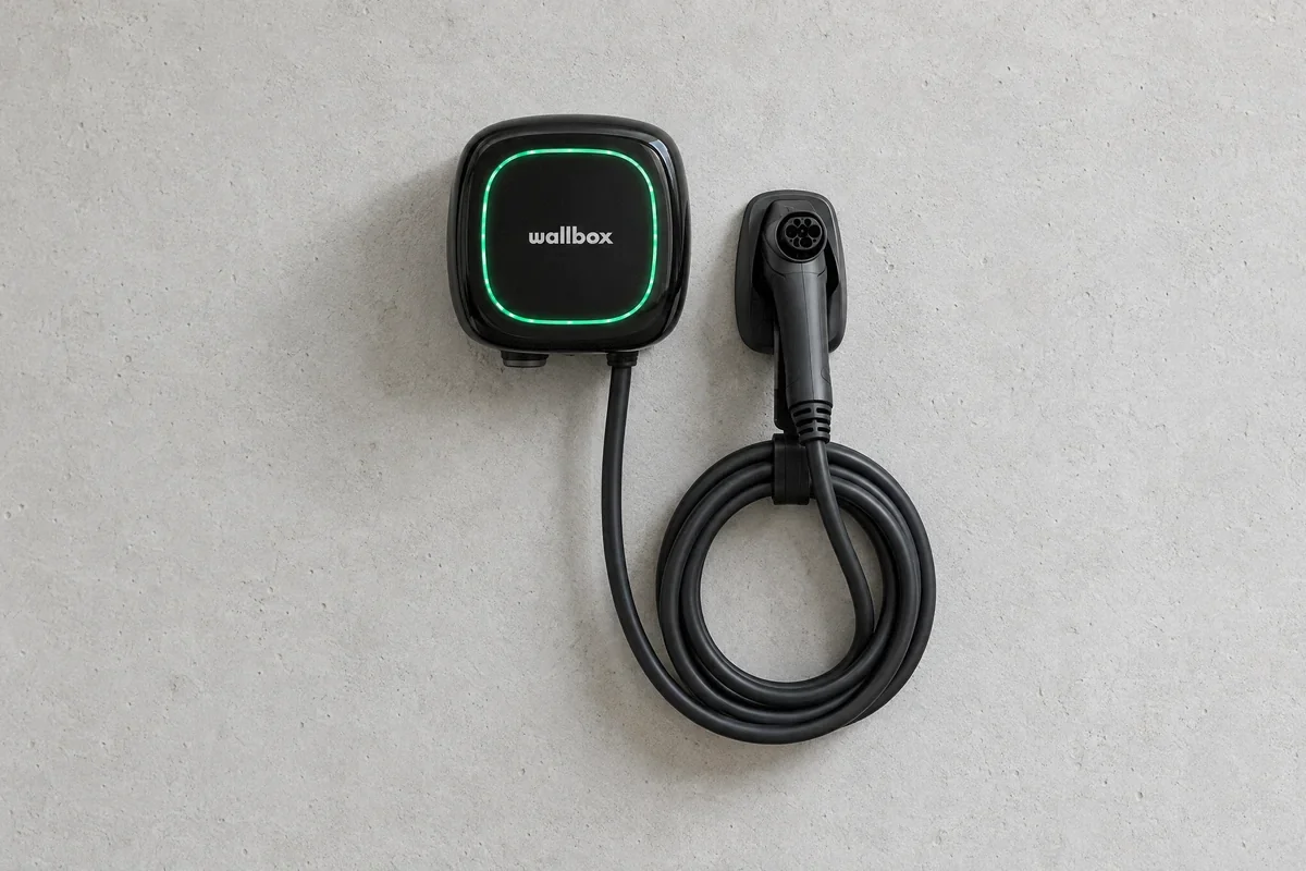Illustration of a Wallbox Pulsar Plus as an example of other home charging options