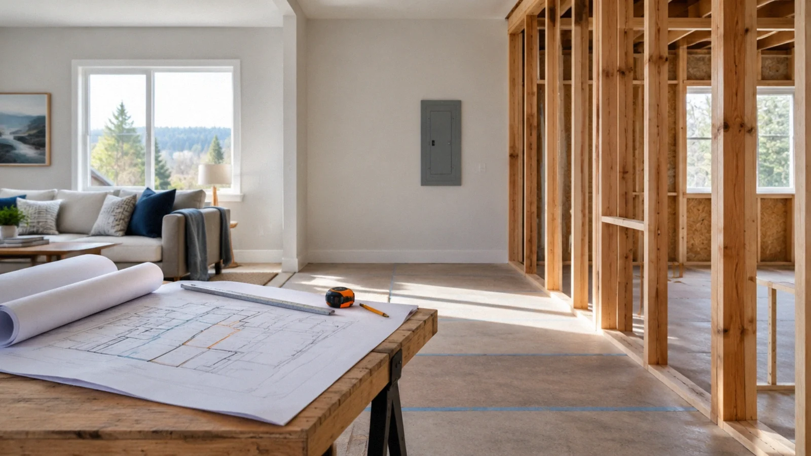 Illustration of remodel electrical planning.