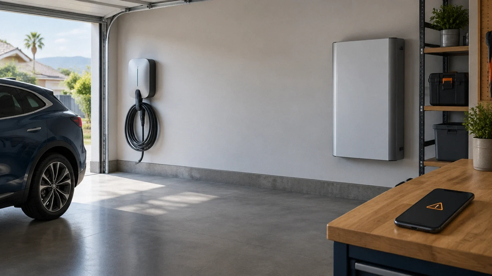 Illustration of ev charger and backup-system fault.