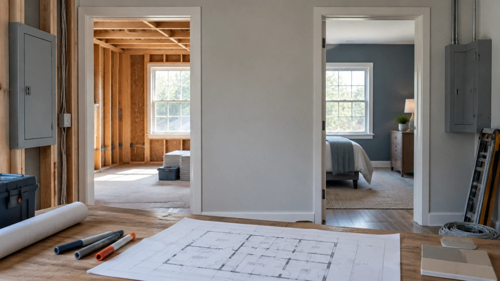 Illustration of room-by-room rewiring plan.